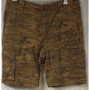 Northwest Territory Mens Sz 32x10 Brown Camo Multi-Pockets Ripstop Cargo Shorts